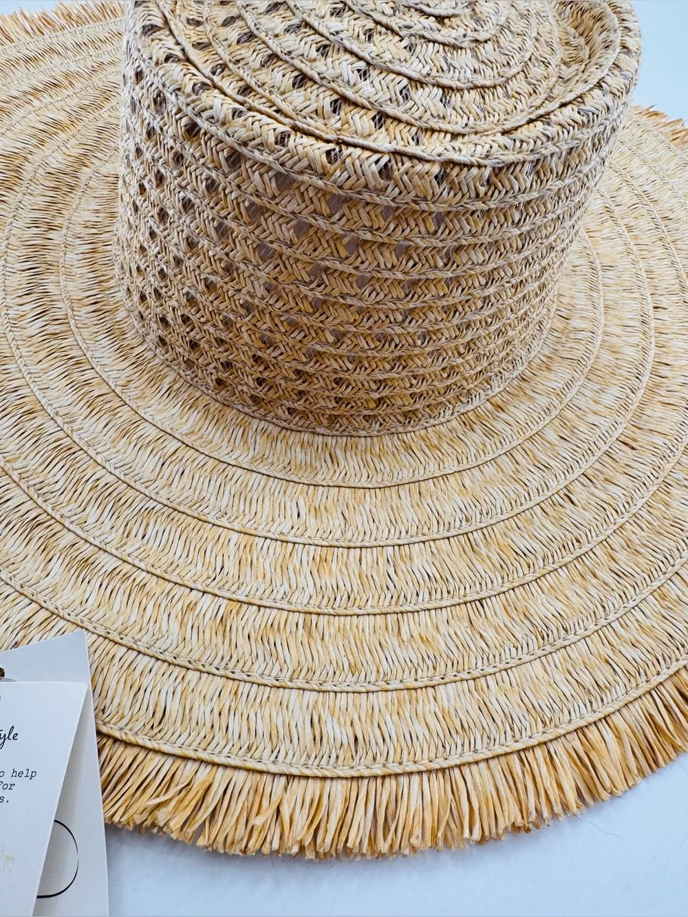 A New Day Paper Hat Sun Protection Wide Brim Size S/M 53-57cm NEW Summer Garden